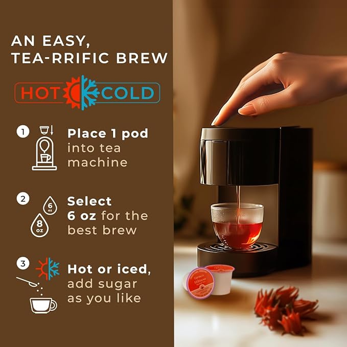 Gya Tea Co Hibiscus Tea Gift Set K-Cup Delivers Joy and Delight with Every Tart Sip - Tea Pod Provide Convenience for Busy Days - Manually Harvested and Caffeine-Free