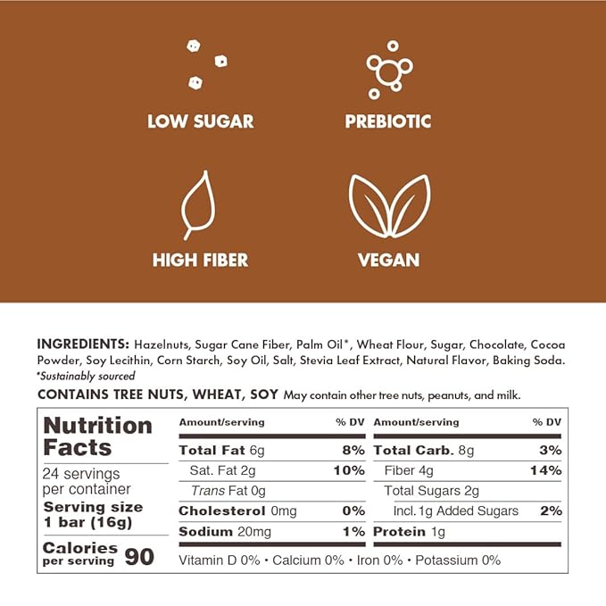 Crispy Dunes Vegan Chocolate Hazelnut Wafer Sticks ??Low-Calorie Keto Snack with Hazelnut Cream Filling, 90 Calories, Non-GMO, Prebiotic Fiber - 12 Pack