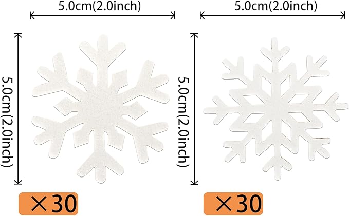 60 PCS Edible Snowflake Cupcake Toppers Wafer Paper Snowflake Cupcake Picks Edible Frozen Cupcake Decorations for Christmas Winter Wonderland Frozen Theme Baby Shower Birthday Party Supplies White