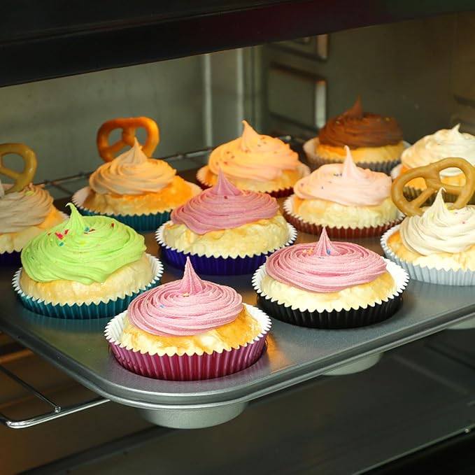 Gifbera Black Foil Baking Cups Standard Size Cupcake Liners Muffin Liner for Baking, 100-Count
