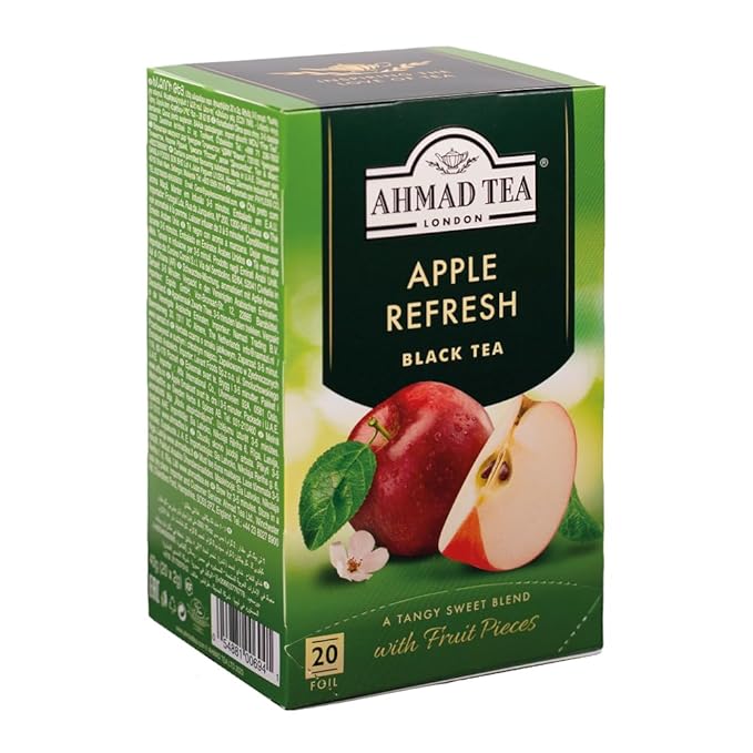 Ahmad Tea Apple Refresh Black Tea, 20-Count Tea Bags (Pack of 6)