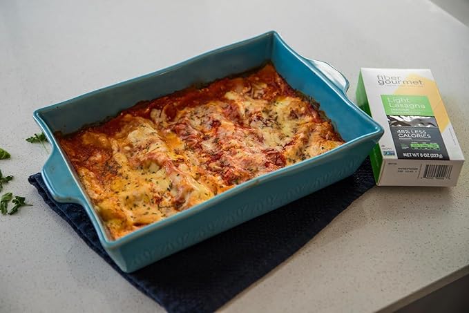 Fiber Gourmet Pasta - Light Lasagna Pasta - Low Net Carb, Fiber-Rich, Low Calorie, Healthy - Made in Italy, Kosher, Vegan, Non-GMO - 8 Oz, Pack of 2