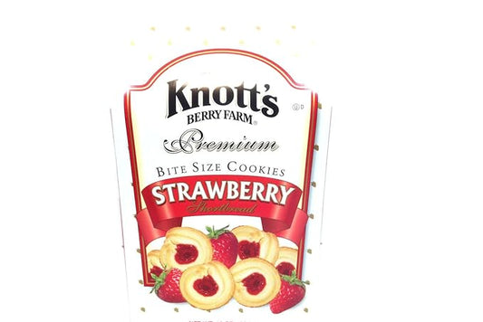 Knott's Berry Farm Premium Bite Sized Strawberry Shortbread Cookies Ten Ounce Gift Box