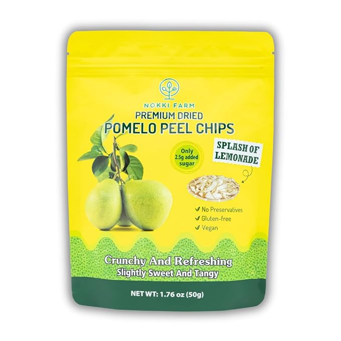 (Pack of 3) NOKKI FARM Premium Dried Pomelo Peel | Crunchy | Slightly sweet and tangy | 50g