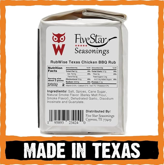 RubWise Texas Style BBQ Chicken Rub (1lb) No MSG | Premium Texan Barbecue Spices for Smoking and Grilling | Great for Poultry, Turkey, Duck, and Seafood | Meat Seasoning Spice Dry Rubs