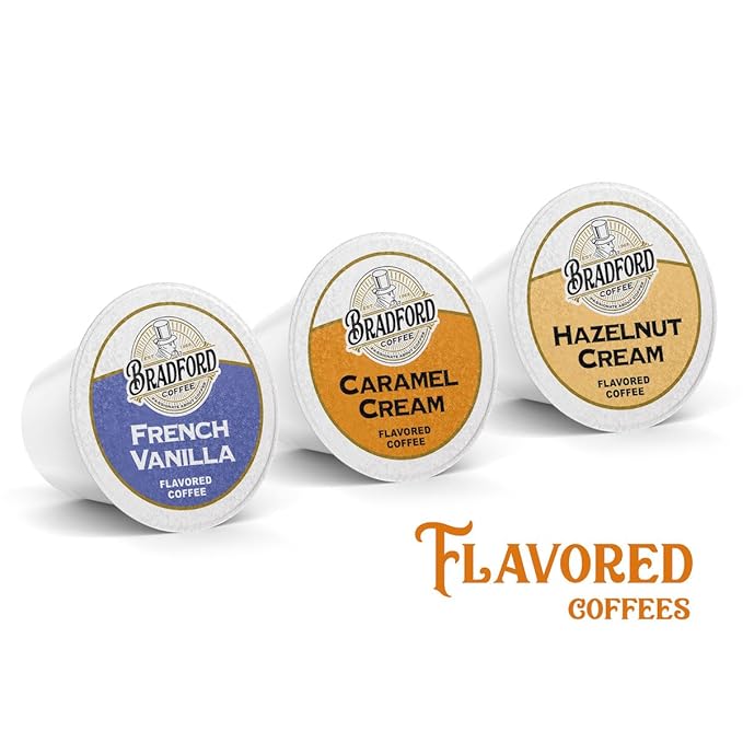 100ct Variety Pack for Keurig K-cups®, 8 Assorted Single Cup Sampler 20% more coffee per cup by Bradford Coffee