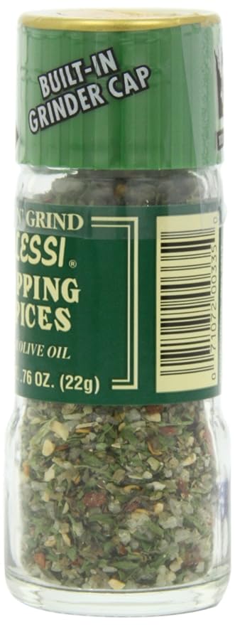 Alessi Herb & Seasoning Grinder, Dipping Spices for Olive Oil, Tip n' Grind (Garlic, 0.76 Ounce (Pack of 4))