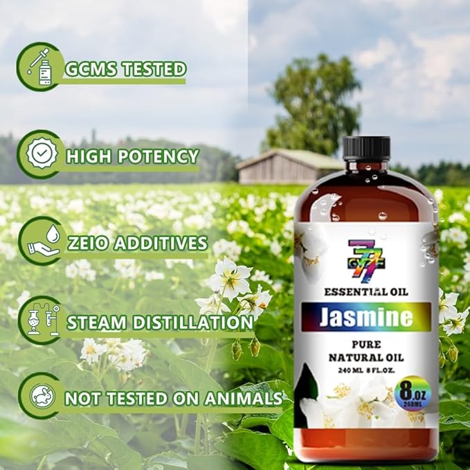 Jasmine Essential Oil (8 oz / 240 ml) ??Jasmine Oils for diffusers, humidifiers, Home Baths, Cleaning Products, Yoga, DIY Soaps and DIY Scented Candles