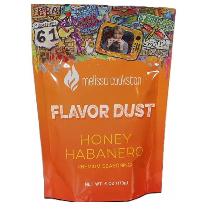 Melissa Cookston Flavor Dust | Chicken Wing Coating & Wing Dust for BBQ and Cooking | Award Winning & Competition Style Barbecue Dry Rub | Honey Habanero, 6 Oz