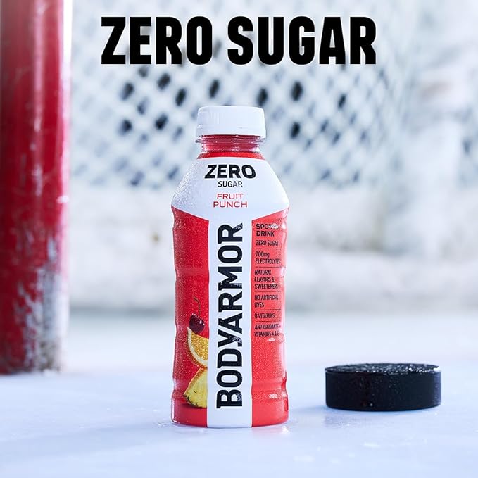BODYARMOR ZERO Sugar Cherry Berry Lemonade, Sugar Free Sports Drink - Low-Calorie Hydration - Natural Flavors with Potassium Packed Electrolytes, Antioxidants, and B-vitamins,12 fl oz (pack of 8)