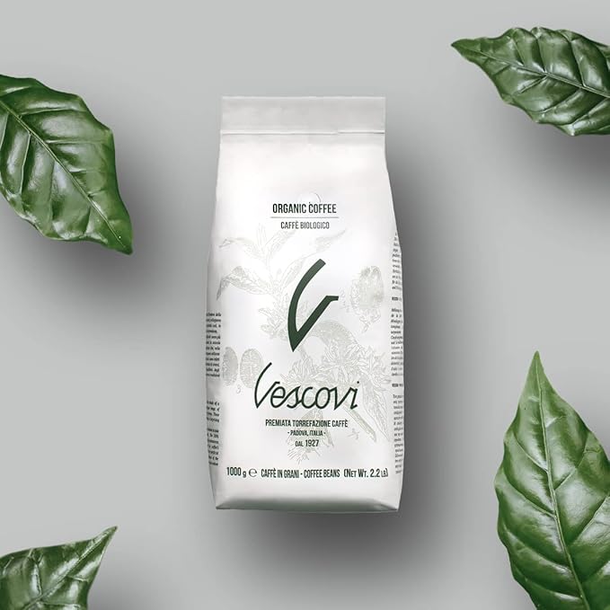 V Vescovi Bio Organic Coffee Beans | Premium Italian Espresso Beans | Medium Roast | 2.2 lb/1kg