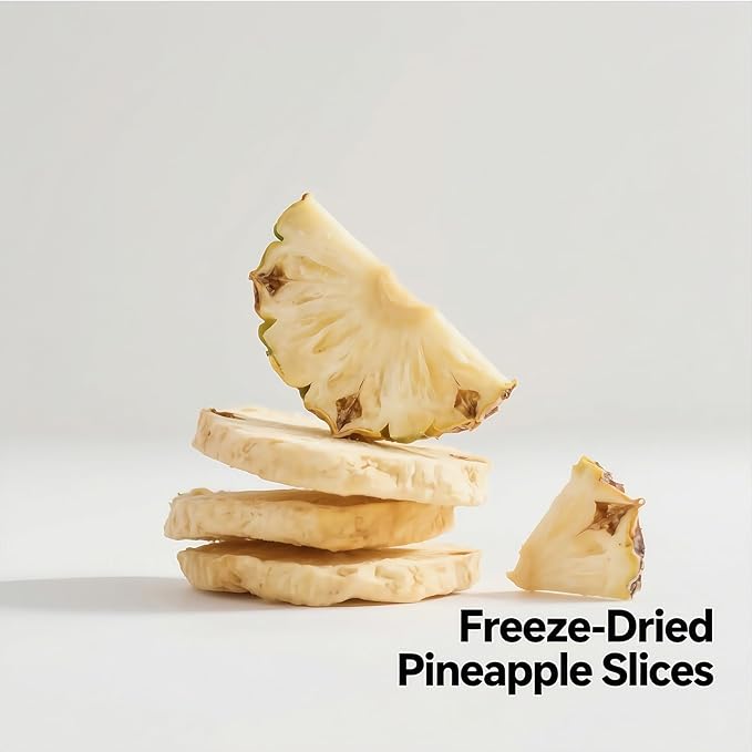 Crunchy Freeze-Dried Pineapple Slices 2oz (60g) - 100% Tropical Snack, No Sugar Added | For Smoothies, Yogurt & Recipes
