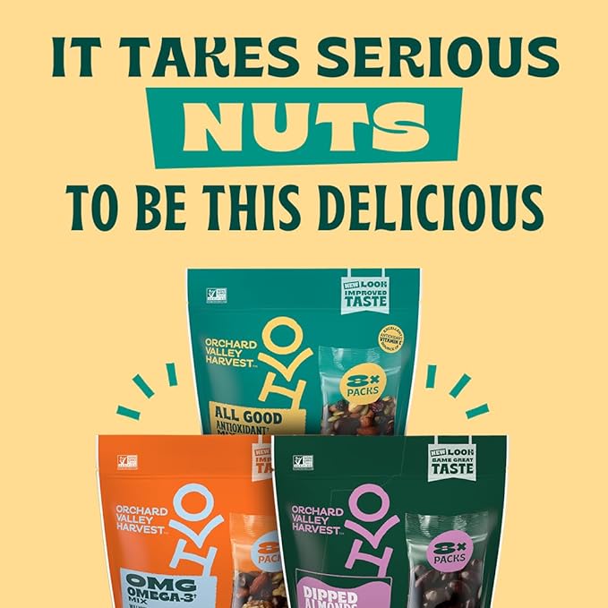 Orchard Valley Harvest Go-Go Keto Mix, 14 Pack (1.85 oz), Dark Chocolate Almonds, Peanuts, Walnuts, And Pecans, Low Carb, Gluten Free, Non-GMO