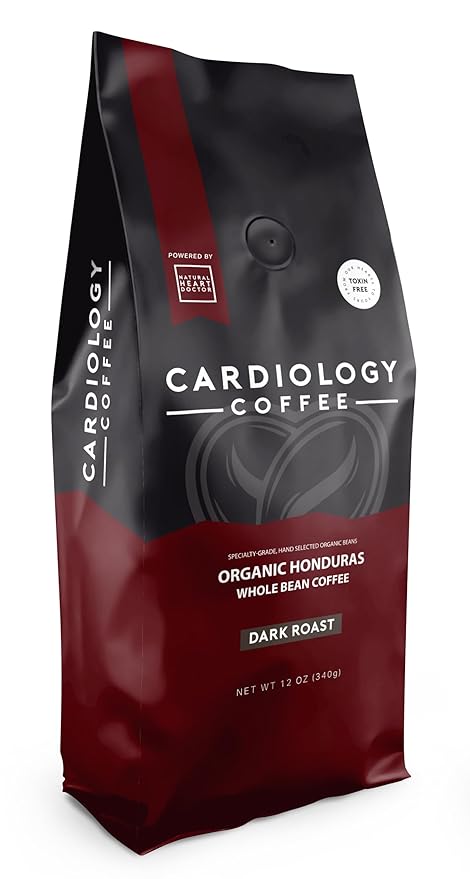 Cardiology Coffee ??Whole Bean Coffee ??USDA Certified Mold-Free 12oz Premium Dark Roast Coffee Beans - Organic Espresso Beans with Antioxidant Benefits ??Perfect for Heart Healthy Lifestyle
