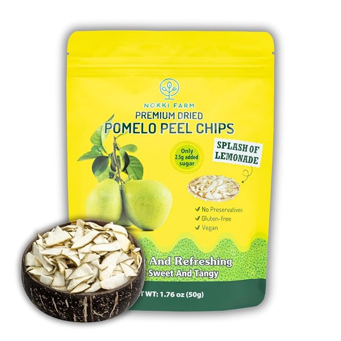 (Pack of 3) NOKKI FARM Premium Dried Pomelo Peel | Crunchy | Slightly sweet and tangy | 50g