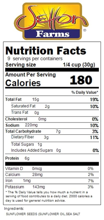 Sunflower Seeds Shelled Roasted Salted, 25 Lbs. Bulk Case, Kosher