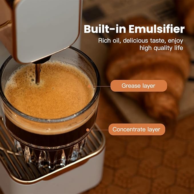 Espresso Machine for Coffee Capsules Compatible with Nespresso OriginalLine Machine, Espresso Maker for Nespresso OriginalLine, Bestpresso Coffee Capsules Peet's Espresso more (White)