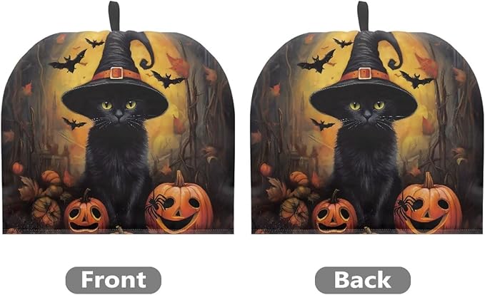 Black Cats Tea Cozy for Teapot Insulated Reusable Kettle Cover Breakfast Warmer Pumpkins Tea Pot Cozy for Keeping Warm All Saints' Eve Thick Teapot Dust Protector
