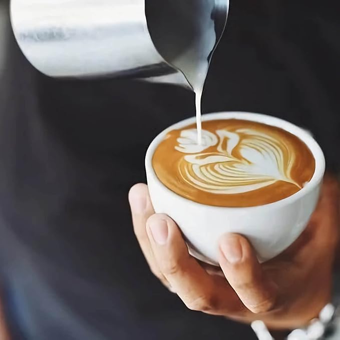 Stainless Steel Milk Frothing Pitcher 12 Oz, 350ml Latte Art Cup Espresso Machine Accessories, Steaming Jug for Cappuccino Coffee Milk Hot Chocolate Cups