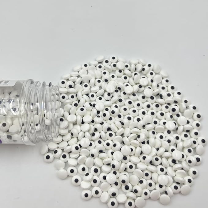 1 Bottle Candy Eyes Eyeballs Cake Cupcake Toppers Edible Eyes for Decorating - Halloween, Christmas, Easter, and Edible Art Project Candy Decorations - 7 mm Mini Eyes