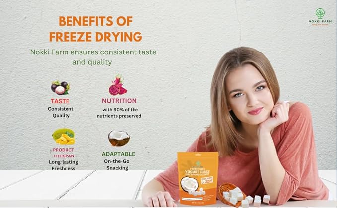 (Pack of 3) NOKKI FARM Freeze-dried Macapuno Coconut Yogurt Melts 50g | No Artificial Colors | No preservatives | Non GMO