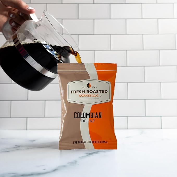 Fresh Roasted Coffee, 100% Colombian Decaf, Kosher, EA Natural Decaf, Pre-Ground Fractional Packs, 1.75 Ounce, 42 Count