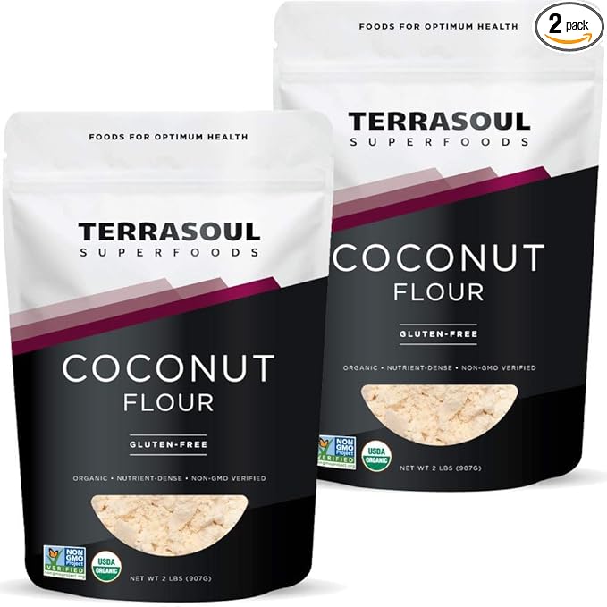 Terrasoul Superfoods Organic Coconut Flour, 4 Lbs - Gluten-Free | Unrefined | Fine Texture | Premium Quality