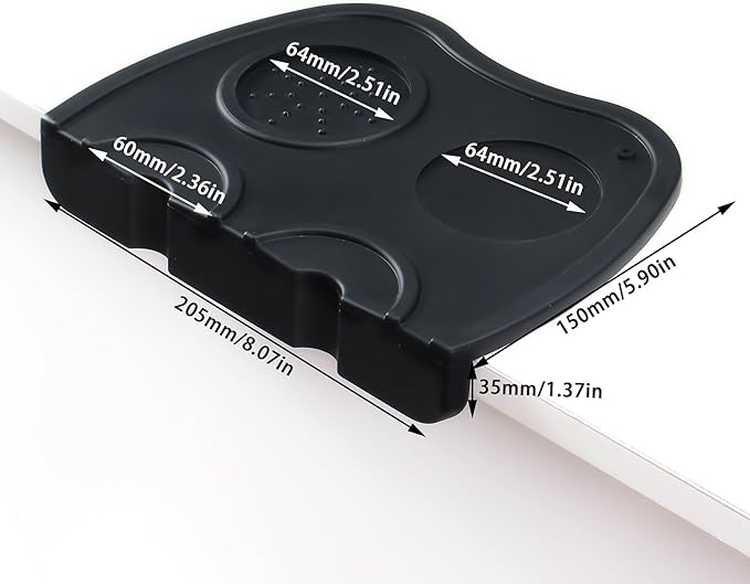 Espresso Tamping Mat, Silicone Coffee Tamper Mat with Corner Edge Tamp Support Station for Countertop, Barista Tools, Espresso Accessories, Large, Black