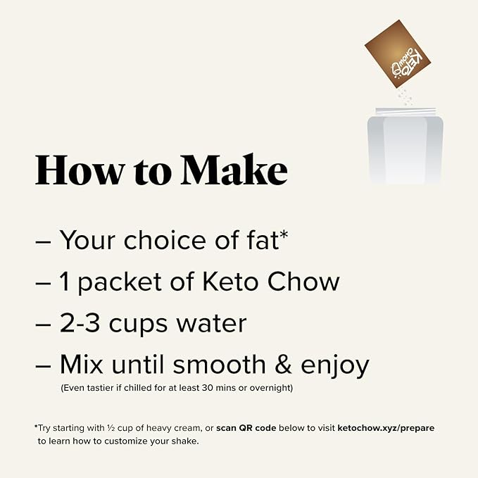 Keto Chow | Keto Meal Replacement Shake | Nutritionally Complete | Low Carb | Delicious Easy Meal Substitute | You Choose The Fat | Cookies and Cream | 21 Meal Bulk Pack