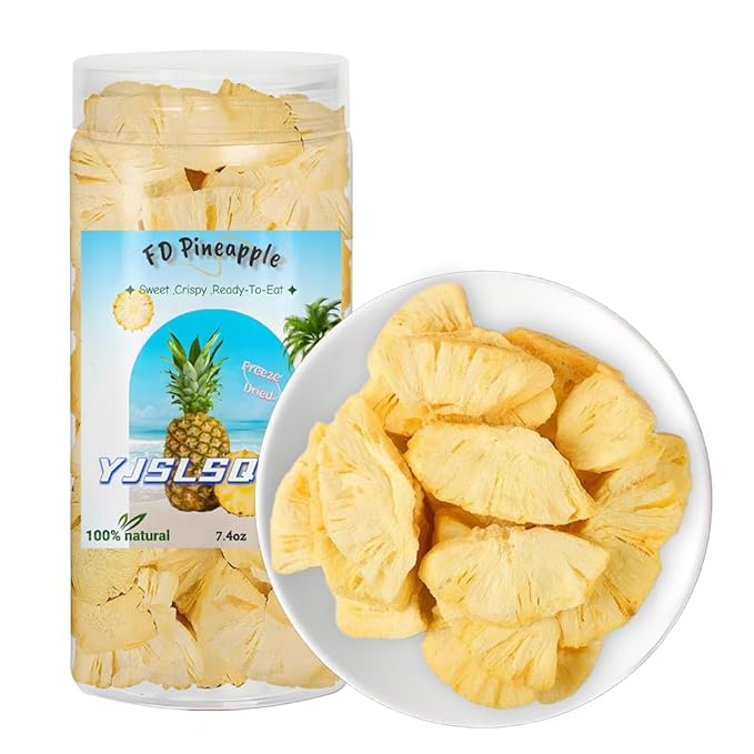 Freeze-Dried Pineapple Chips - 7.4 oz (200g) | 100% Natural Fruit, No Sugar Added | Vegan, Gluten-Free, Kosher Certified | Crunchy Tropical Snack, Sweet Crispy Snack