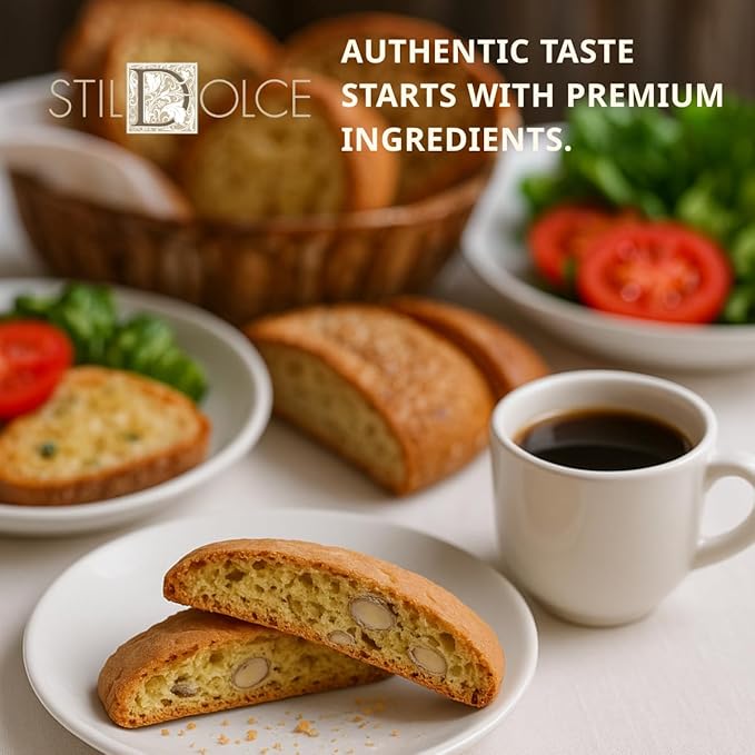 Stildolce Semi-Soft Original Almond Italian Biscotti Cookies | Made in Tuscany, Italy| Classic Gourmet Biscuits No Preservatives 8.8 Oz, Pack of 2