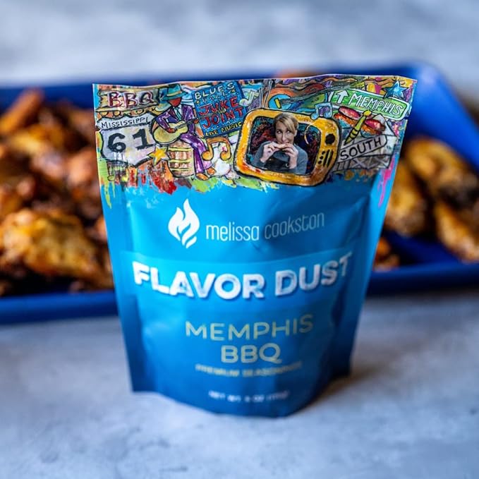 Melissa Cookston Flavor Dust | Chicken Wing Coating & Wing Dust for BBQ and Cooking | Award Winning & Competition Style Barbecue Dry Rub | Memphis BBQ, 6 Oz