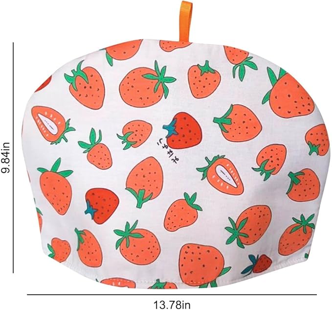 Cotton Tea Cozy Vintage Floral Printed Teapot Cover Tea Pot D챕cor Cozies Insulated Kettle Kitchen Dust Cover (Strawberry)