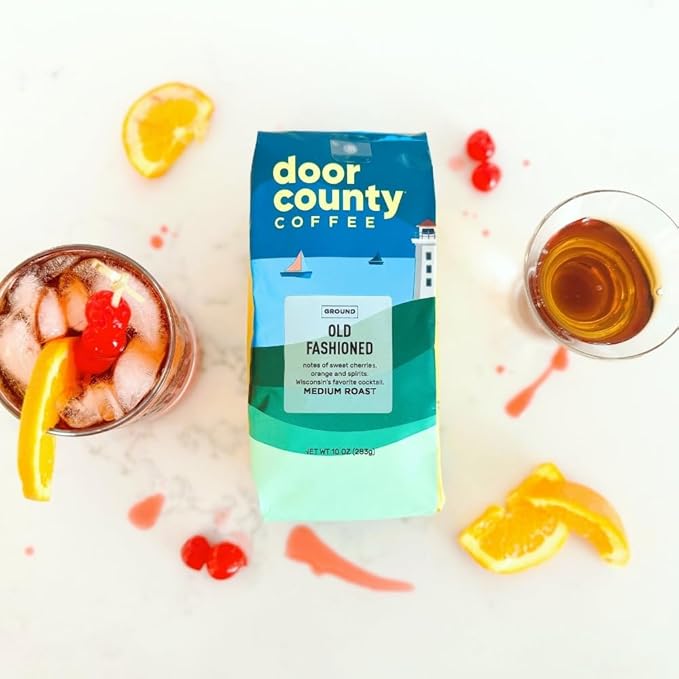 Door County Coffee Old Fashioned Flavored Ground - 10 oz Bag - Medium Roast - 100% Specialty Grade 1 Arabica