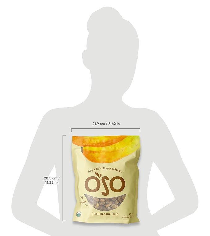 Oso Snacks Organic Dried Banana Bites - Dark and Sweet| No Sugar Added | No Preservatives | 100% Fruit | No GMO | Simply Fruit. Simply Delicious.