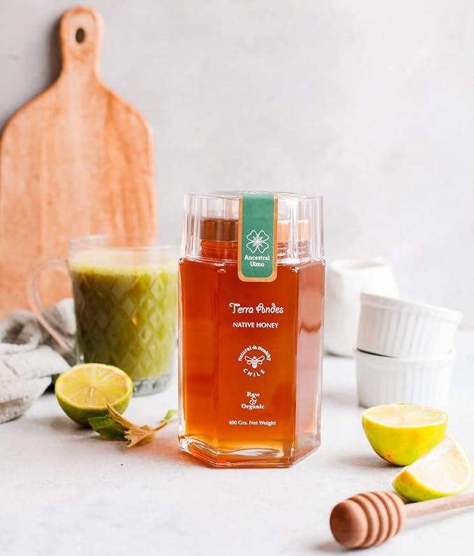 Terra Andes Raw and Unfiltered Honey - Ancestral Ulmo Luxury Edition. 14.1 oz