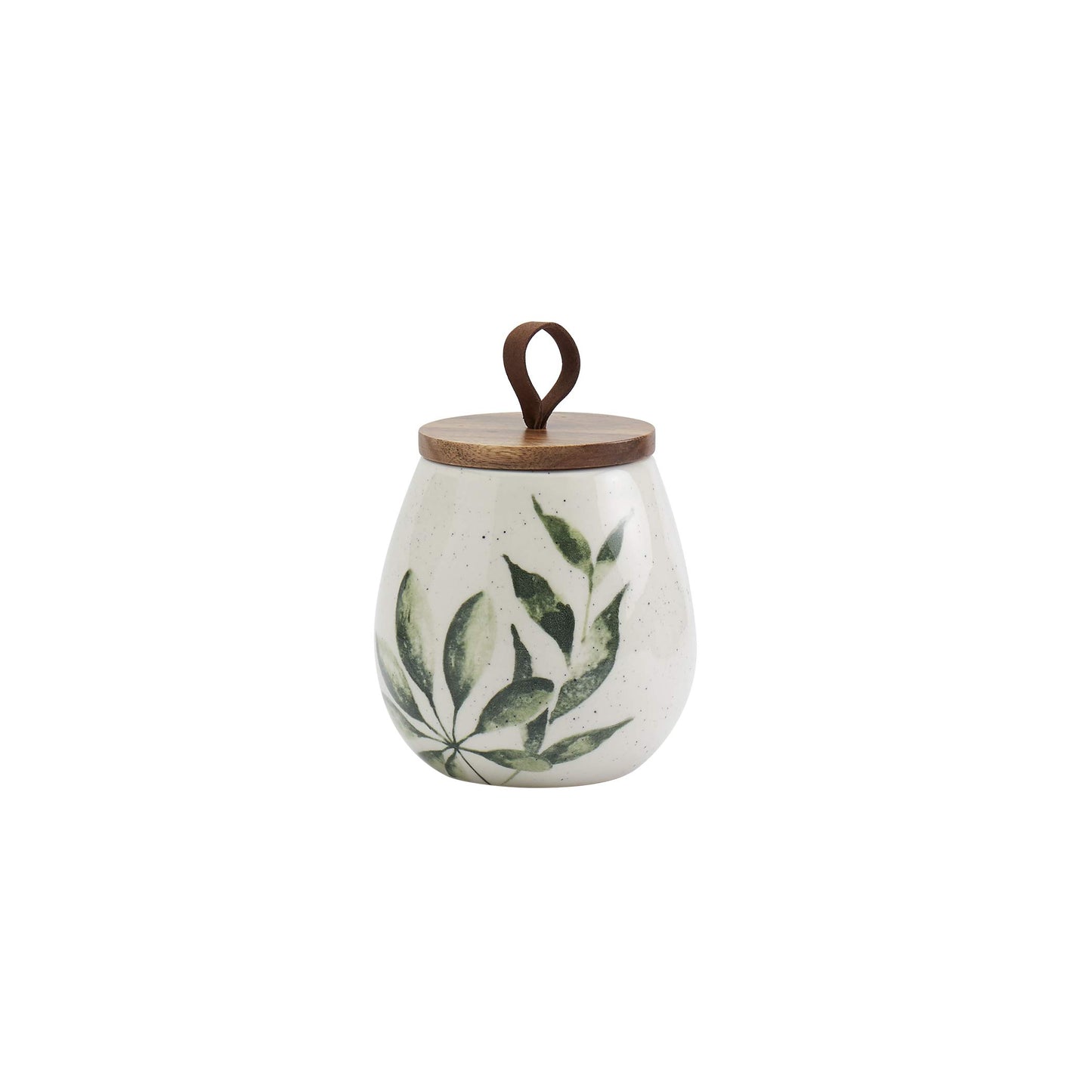 TTU Tabletops Gallery Ceramic Canister Collection- Stoneware Designed Kitchen Storage Acacia Wood