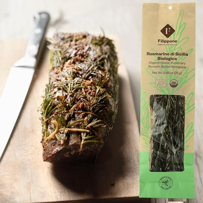 FILIPPONE - Organic Dried Rosemary leaves 25 g (0.88 oz), Herb Spices, Rosmarino Mazzetto