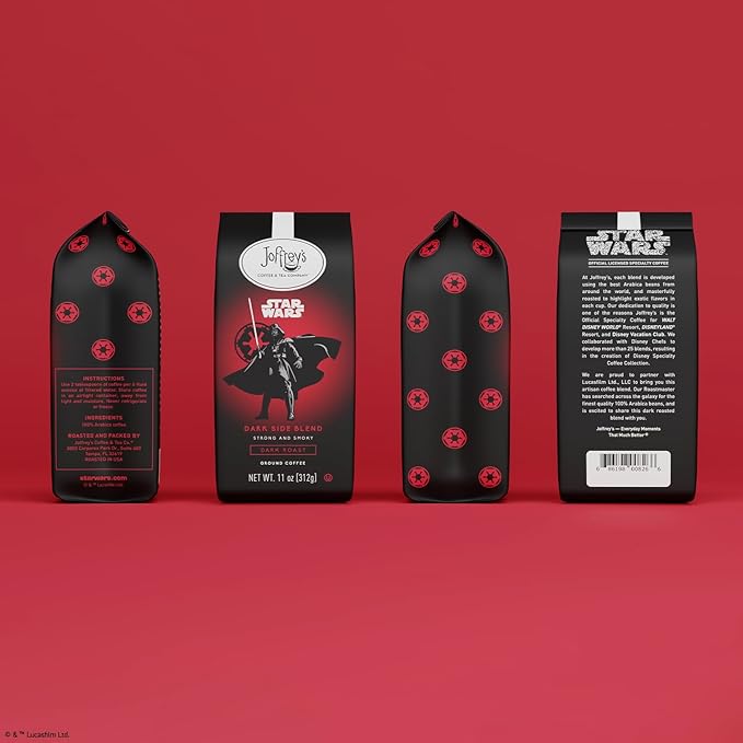 Joffrey's Coffee - STAR WARS??Dark Side Blend, STAR WARS Licensed Coffee Collection, Artisan Dark Roast, Strong & Smooth Taste, Brew or French Press (Ground, 11oz)