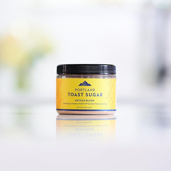 Portland Salt Co. Toast Sugar Spice Blend w/Vanilla Sugar, Cinnamon & Sea Salt ??Signature All-Purpose Seasoning, Breakfast or Dessert Rub - Non-GMO, 4 Oz (Pack of 1)