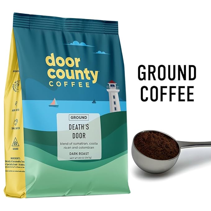 Door County Coffee, Death's Door, Dark Roast, Ground 20 oz Bag