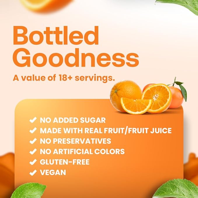 Dr. Smoothie 100% Crushed Orange Tangerine ??No Added Sugar, Made with Real Fruits/Fruit Juice ??Vegan, No Artificial Colors or Flavors ??Sunny Blend of Sweet Oranges & Tangerines ??46 oz Bottle