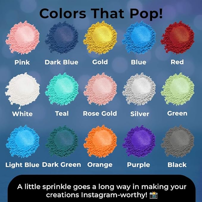 Bulk (20g) Navy Blue Luster Dust Edible Glitter for Cocktails | Premium Edible Navy Blue Luster Dust for Cake Decorations - Edible Glitter for Drinks Cupcakes Cookies Cakes Food Paint