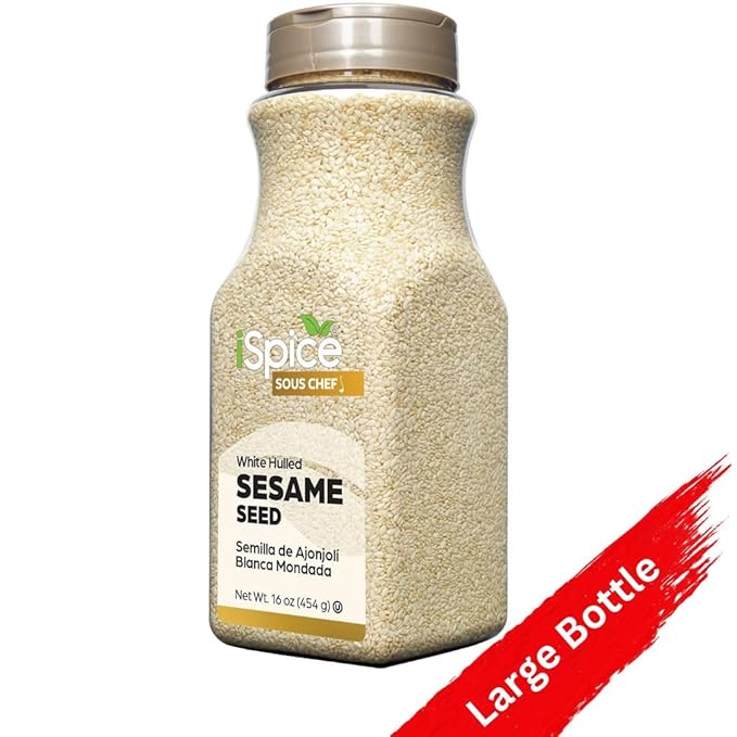 iSpice | Sesame Seeds Hulled | 16 oz | Bulk Size | Gourmet Spice | Kosher