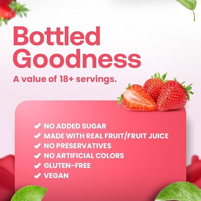 Dr. Smoothie 100% Crushed Strawberry ??No Added Sugar, Made with Real Fruits/Fruit Juice ??Vegan, No Artificial Colors or Flavors ??Juicy Strawberries for a Sweet & Vibrant Treat ??46 oz Bottle