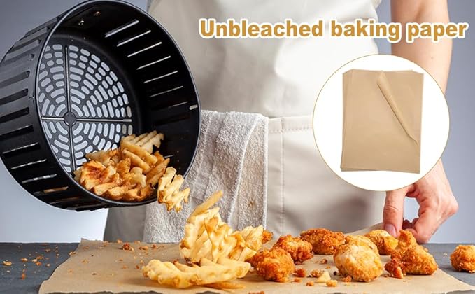 200 PCS Unbleached Parchment Paper 12x16 In ??Precut Baking Sheets for Air Fryer, Oven, and Grill ??Nonstick, Oil-Resistant, High-Temperature Baking Paper for Cooking, Roasting, and Food Prep