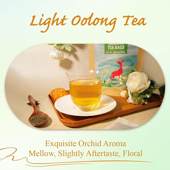 WT WEETEE Oolong Tea Bags 100 Count, Floral & Slightly Fruity Chinese Oolong Tea, Super Antioxidant | Resealable Kraft Bag | Brew Hot or Iced