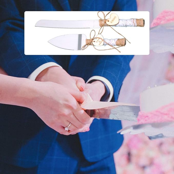 Rustic Love Sign Wedding Cake Knife and Server Set,Pizza Pie Cake Knife Serveing,Rustic Wedding Cake Knife Set for Partys Weddings Birthdays Anniversaries (love and XO)