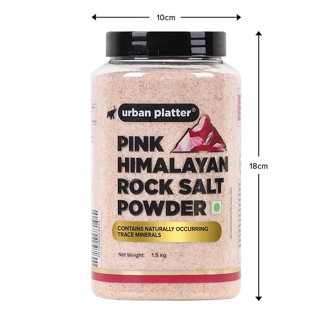 Urban Platter Pink Himalayan Rock Salt Powder | Fine Grind Natural Salt with Trace Minerals | Ideal for Cooking, Seasoning, Bath Soaks, DIY Scrubs & Salt Rinses | 52.91 Oz (1.5 kg)