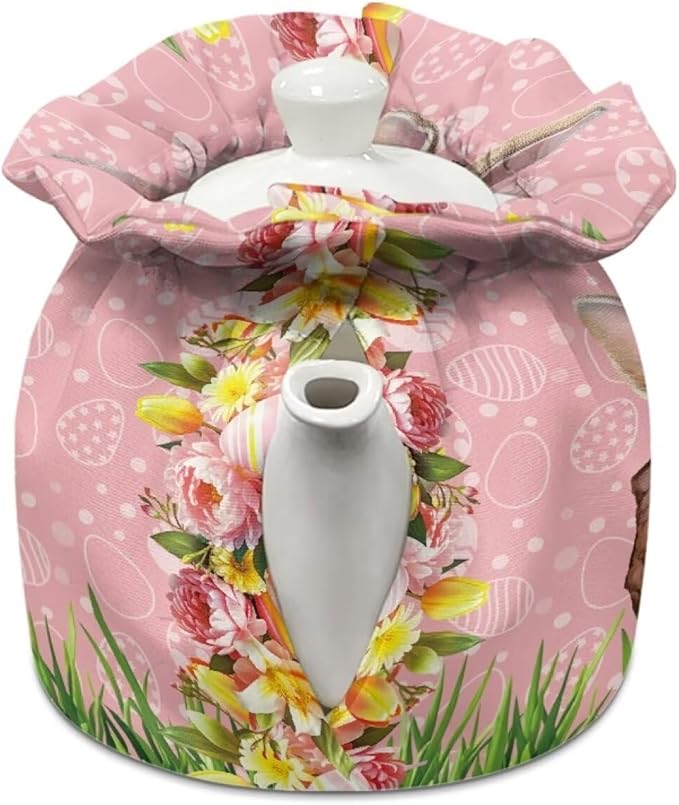 Easter Egg Tea Cozy for Teapot Insulated Large Teapot Cover to Keep Warm Tea Kettle Cover Machine Washable for Home Kitchen Tea Party Table D챕cor